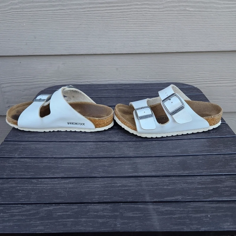 Birkenstock Arizona Kids White Sandals Shoes Kids Girls Size 28